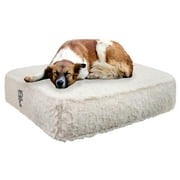 Angle View: Bessie and Barnie Serenity Ivory Luxury Extra Plush Faux Fur Sicilian Rectangle Pet/Dog Bed