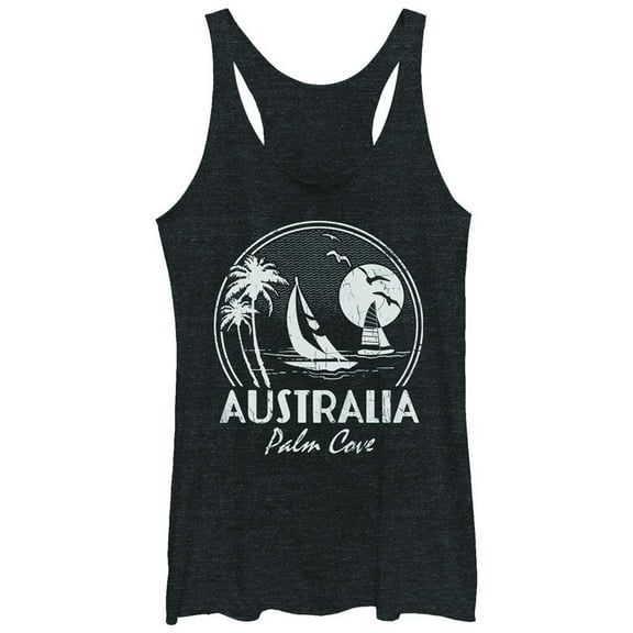 Women's Lost Gods Australia Palm Cove Racerback Tank Top Black Heather Small