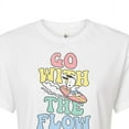 thumbnail image 3 of Peanuts - Summer Edition - Snoopy - Go with the Flow - Juniors Cropped Cotton Blend T-Shirt, 3 of 5
