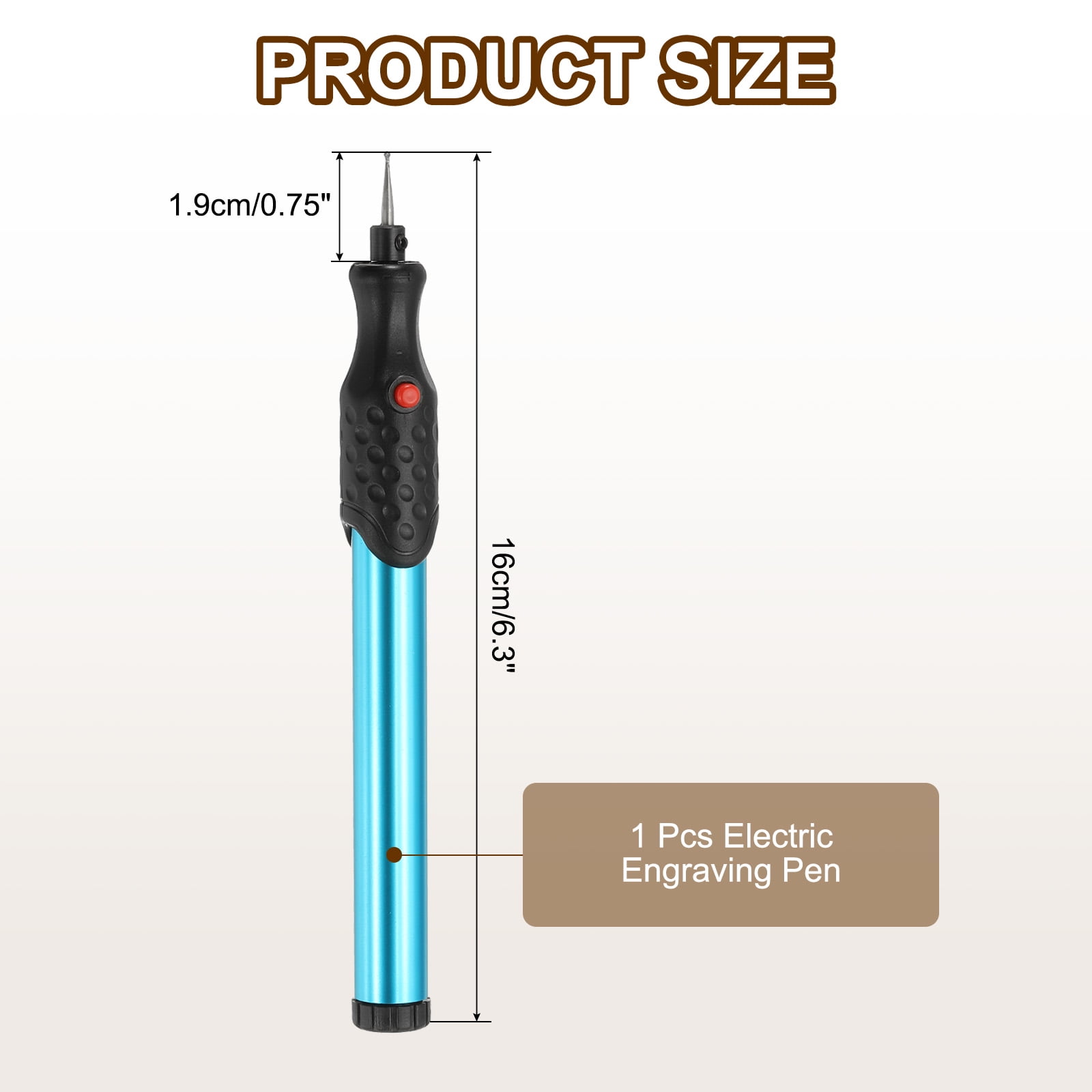 Uxcell Electric Engraving Pen, 1 Set Electric Metal Etching Engraving Pen Engraver Scribe Tools for Glass/Ceramics/Metal, Blue