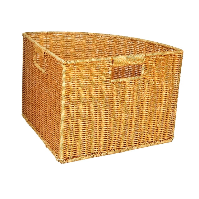 Canasta de Almacenamiento Esquinera Organizador Cesta Tejida Caja Triangular Resistente Diseño Elegante Material Pp Estructura Ventilada Adecuada para L