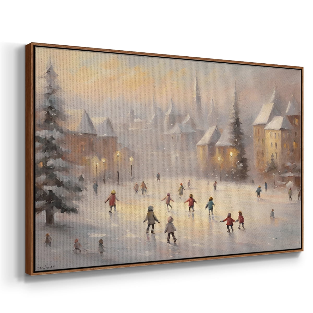 Vintage Landscape-CLXXIII By Wexford Home Framed in Walnut Wood Gallery Wrapped Canvas 17 in. x 25 in.