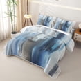 thumbnail image 3 of Castle Fairy Watercolor Gradient Wash Twin Quilt Set 2 Pieces,Abstract Graffiti Texture Twin Coverlet Set,Slate Blue Gray White,1 Bedspread and 1 Pillowcase, 3 of 7