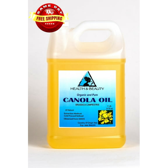 Canola Seed Oil Organic Refined Cold Pressed Premium Fresh Prime 100% Pure 7 Lb
