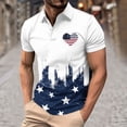 thumbnail image 2 of qucoqpe Mens Button Turndown Shirts 4th of July Patriotic T-shirts Independence Day America Flag Short Sleeve Tops, 2 of 5