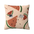 thumbnail image 2 of LNWH Watercolor Watermelon Fruit Throw Pillow Covers, Square Soft Linen Decorative Pillow Cases, 20"x20", 2 of 8