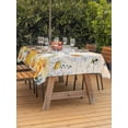 thumbnail image 3 of Outdoor Tablecloth with Umbrella Hole for Patio/Picnic/Party/Camping, White Daisy Waterproof Table Cloth Rectangle Table Cover Washable, Spring Floral Elegant Pastoral Botanical Bees (60"x 84"), 3 of 8