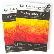 Hot Pressed Watercolor Paper Art Pad 2 Pack (48 pages total) 300 gram - 140 pound 25% cotton Active