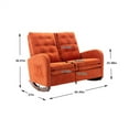 thumbnail image 2 of Upholstered Rocking Sofa Chair with Side Pocket Storage,Nursery Rocking Chair with High Backrest and Solid Wood Base,Recliner Glider Sofa Comfy Rocker Armchair for Living Room Bedroom Office  ,Orange, 2 of 7