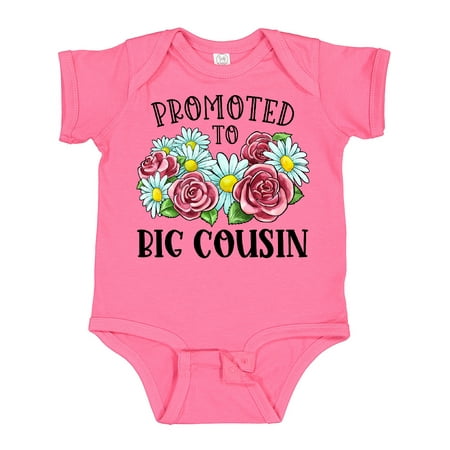 

Inktastic Promoted to Big Cousin with Flowers Gift Baby Boy or Baby Girl Bodysuit
