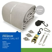 Coolaroo Premium Outdoor Sun Shade Sail with Hardware Kit 95% UV Block Protection for Backyard, Garden, Patio, 165 Triangle, Stone