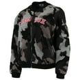 thumbnail image 2 of Women's The Wild Collective Black Boston Red Sox Camo Sherpa Full-Zip Bomber Jacket, 2 of 5