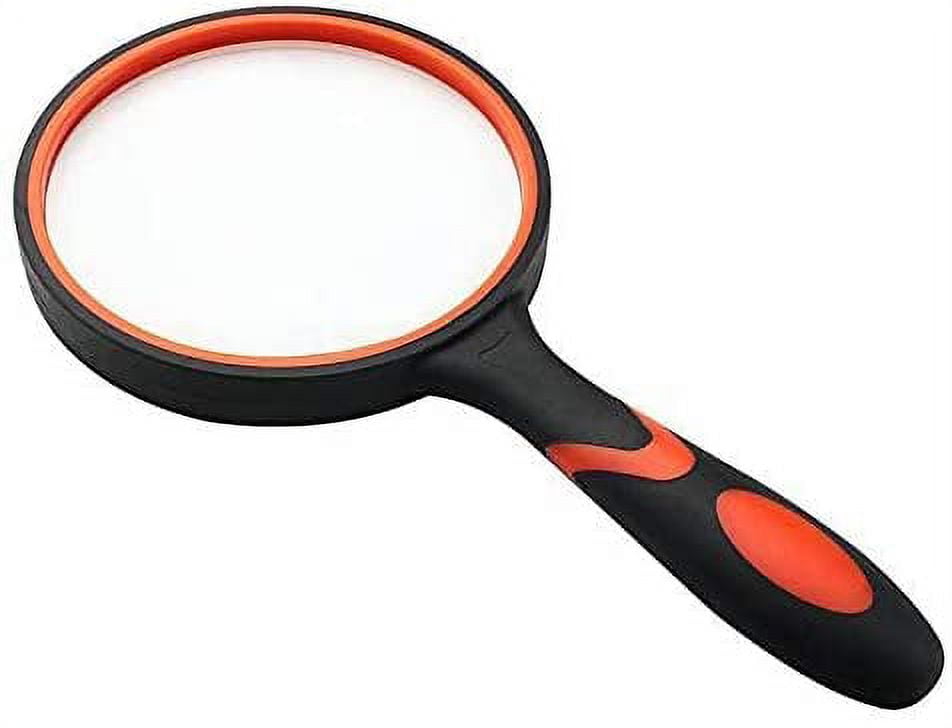 Insten Large Magnifying Glass 75 mm Lens, 7X Handheld Magnifier for  Reading, Orange