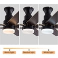 thumbnail image 3 of Miumaeov 44-Inch Ceiling Fan with LED Lights Remote Control, Reversible Silent DC Motor, 3 Colors Lighting Modes, 6 Fan Speeds, Timer, Vintage Industrial Style for Bedroom Living Room (Brown), 3 of 9