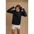 thumbnail image 3 of Men's Cottonique M17773 Long Sleeve Lightweight Cotton Jersey Hoodie (Black XL), 3 of 5