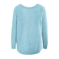 thumbnail image 6 of Yoodem Sweaters for Women Christmas Sweater Womens Off Shoulder Tops Long Sleeve Knit Shirt Crew Neck Pullover Sweater Jumper Tops Casual Warm Sweater Cropped Sweaters for Women Sky Blue XL, 6 of 6