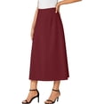 thumbnail image 6 of Busydd Skirts for Women Casual Solid Color High Waisted Midi Skirt Trendy Versatile A-Line Skirts XS, 6 of 7