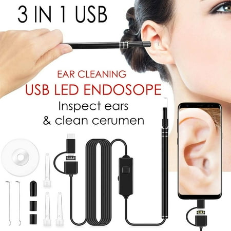 LED Endoscope Otoscope Ear Nasal Dental Intraoral Digital Camera Scope Earwax Removal Kit Ear Wax Cleaning (Best Inspection Scope Camera)