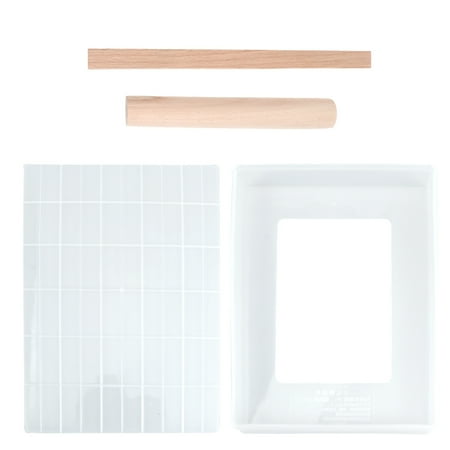

4pcs/Set Nougat Non-stick Silicone Making Tools Handmade DIY Candy Mold Reusable Pastry Baking Plate (Plate+Mat+Rolling Pin+Cutting Assist Stick)
