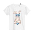 thumbnail image 4 of Blusas y camisas de manga corta con cuello redondo Camiseta estampada de manga corta de Pascua para niños Cuello redondo Manga corta Casual Versátil Para niñas Niños Top de poliéster, 4 of 5