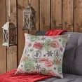 thumbnail image 6 of Greendale Home Fashions 18" Green and Red Workshop Christmas Square Throw Pillow, 6 of 7