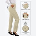 thumbnail image 3 of Business Casual Pants for Women Straight Fit High Waisted Work Pants with Pockets Summer Womens Trousers, 3 of 8