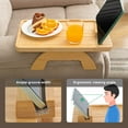 thumbnail image 2 of Sofa Tray Table Clip-On Side Table, Fits Wide Sofa Arms, Foldable Sofa Tray with 360° Rotating Phone Holder, Armrest Table for Eating/Drinking/Snacks/Remote Controls (Rectangular), 2 of 7