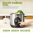 thumbnail image 3 of MOOSUM 3-Cup Uncooked Rice Cooker Small, Healthy & Safe Stainless Steel Inner Pot, One-Touch Multifunction for Rice/Sauté/Yogurt, Dishwasher Safe, 1-3 People Size, Silver, 3 of 6