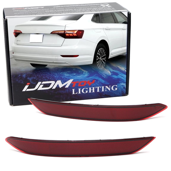OE-Spec Red Lens Rear Bumper Reflector Replacements For Volkswagen 2019-2021 Jetta, OE-Spec LH RH Assembly