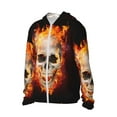 thumbnail image 3 of Goofa Satanic Skull Printed Women's UPF 50+ Sun Protection Hoodie Jacket Lightweight Long Sleeve Sun Shirt for Women with Pocket Hiking Outdoor-XX-Large, 3 of 9