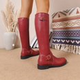 thumbnail image 5 of Taqqpue Women's Knee High Boots Plus Size Round Toe Side Zipper Comfortable Casual Long Boots for Women Size 5.5-11 Fashion Dress Shoes Fall Winter Riding Footwear Casual Walking, 5 of 10