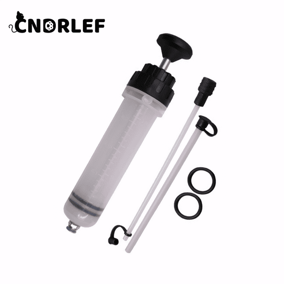 CNDRLEF 200cc (7 oz) Manual Fluid Extractor & Injector Syringe Pump with 2 Hoses, Automotive Oil/ATF/Brake Fluid/Coolant Transfer Tool