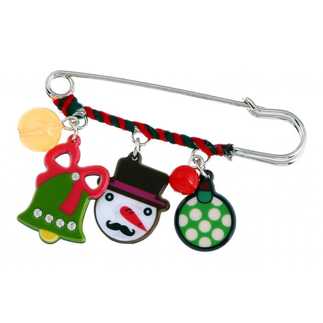 Dibujos animados Navidad Santa Broche Pin de seguridad Festival Acrílico Escudo Breastpin Joyería 02 Hugo Broche de Navidad
