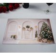 thumbnail image 2 of PKQWTM Hall Fireplace Arches Mirrors Christmas Wreath Tree Kitchen Dining Table Mats Placemats Size 12x18 Inches, Set of 2 Pieces, 2 of 2
