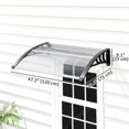 thumbnail image 2 of White Polycarbonate Door Awning Canopy - 30" x 50" Patio Shade for Entryways & Windows - UV Resistant Protection & Easy Install, 2 of 7