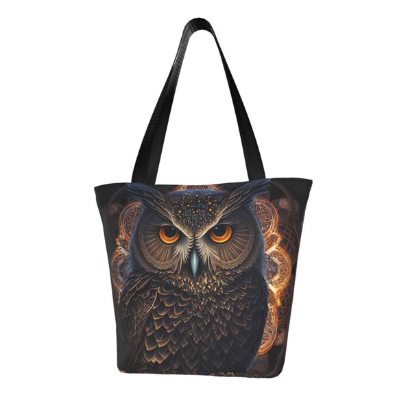 Honeii Classical Style Brown Owl Print Women Top Handle Satchel Handbags,Fashion Handbag,Messenger Tote Bag Purse for Women,Shoulder Bag Handbag for Travel, Work