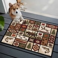 thumbnail image 4 of Country Patch Plaid Bathroom Rug Washable 2x3 Entryway Rug Non Slip Brown Farmhouse Retro Bear Deer Cabin Front Door Mat Low Pile Indoor Doormat Throw Floor Carpet for Kitchen Bedroom Entrance, 4 of 8