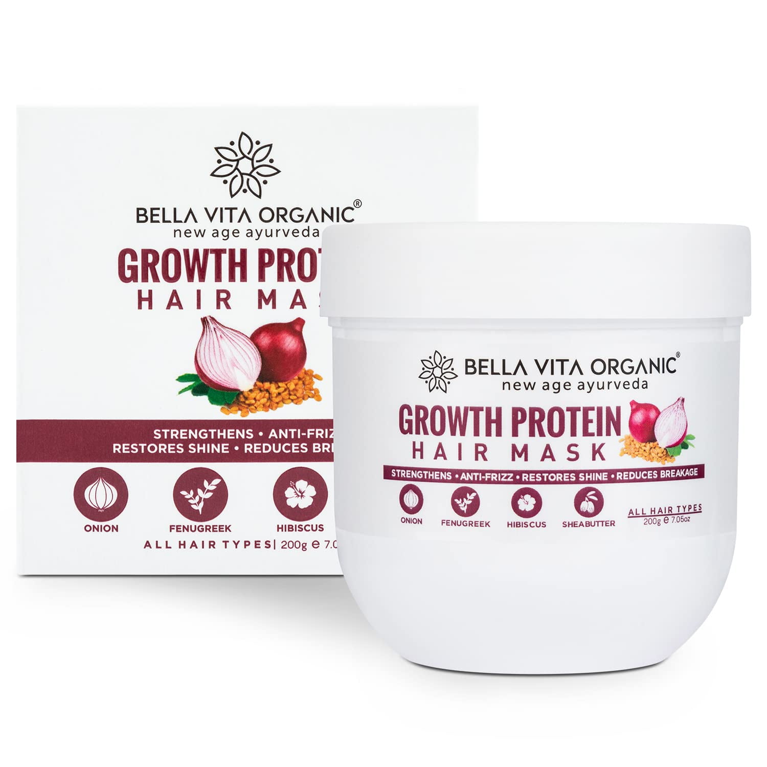Vita Organic Volume Protein Hair Spa Mask For Hairfall Control, Frizzy Hair Cream, Color Damaged Hair Repair & Growth With Keratin, Biotin, Argan, Onion, Tea Tree & Coffee, 200 gm -