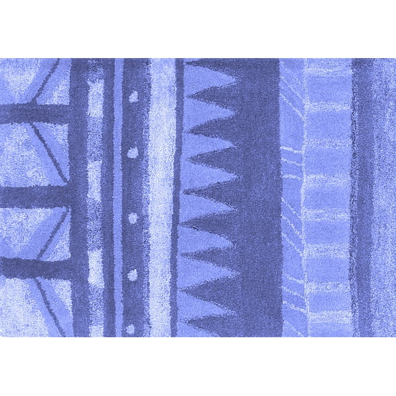 Ahgly Company Indoor Rectangle Abstract Blue Contemporary Area Rugs, 8' x 12'