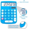 thumbnail image 2 of Calculadora de estilo hogareño y de oficina - Pantalla LCD de 8 dígitos - Adecuada para uso en escritorio y en movimiento. (Azul), 2 of 4
