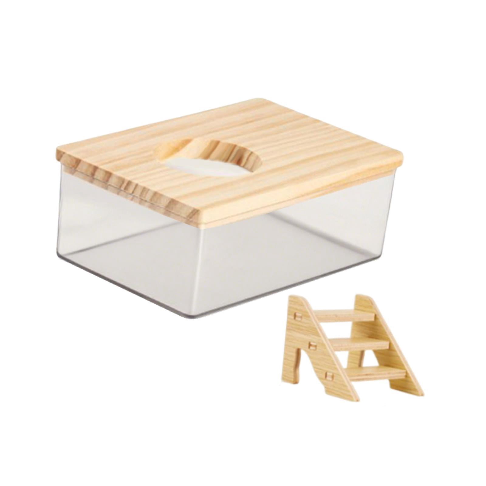 CarpNettore Hamster Sand Bath Box Clear Pet Toilet And Sand Container for Hedgehog Squirrels L