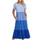 thumbnail image 1 of Vestido de Manga Corta para Mujeres Vestido de Verano de Cuello Redondo Impreso, Poliéster de Tamaño Verdadero Diario Y Vestido de Fiesta, 1 of 5
