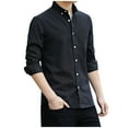 thumbnail image 2 of Htigea Clearance Men's Shirt Long Sleeve Casual Button Down Shirts Casual Outdoor Shirts Black,XXL, 2 of 6