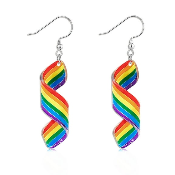 Rainbow Earrings, Lightweight Acrylic Pride Transgender Community Jewelry Accessories for Women Pride Month