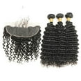 thumbnail image 1 of Ustar Black Virgin Deep Wave Hair 3 Bundles 20"22"24" with 22"Frontal, 1 of 4