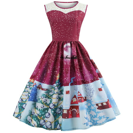 cwatonfozk - Women's Christmas Dress Xmas Gifts Party Fashion Dress ...