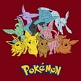 thumbnail image 2 of Men's Pokemon Pikachu and Eeveelutions Logo  Graphic Tee Cardinal 3X Large, 2 of 5