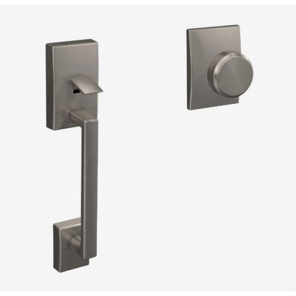 Schlage FC285 GC CEN 619 BWE CEN Century Front Entry Handleset with Latitude Lever, Lower Half Grip, Satin Nickel