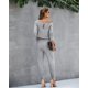 thumbnail image 5 of Mono PRETTYGARDEN con escote hombros descubiertos, manga larga, talla XL, gris, 5 of 5