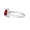 thumbnail image 4 of 10k White Gold Pear Garnet And Diamond Ring, 4 of 6